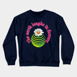 Globally Green: Earth's Floral Joy Crewneck Sweatshirt